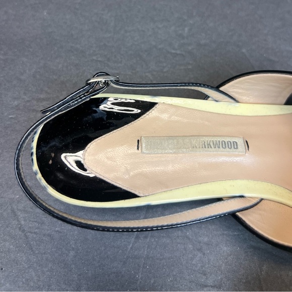 Nicholas Kirkwood Black and Cream Sandals US 7.5 EU 38 Leather Made In Italy - Picture 2 of 8